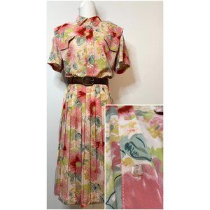 Vintage Leslie Fay Floral Cottagecore Dress
